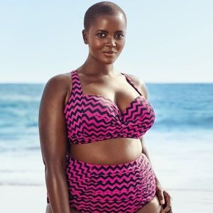 Torrid Hot Pink Chevron Bikini Top